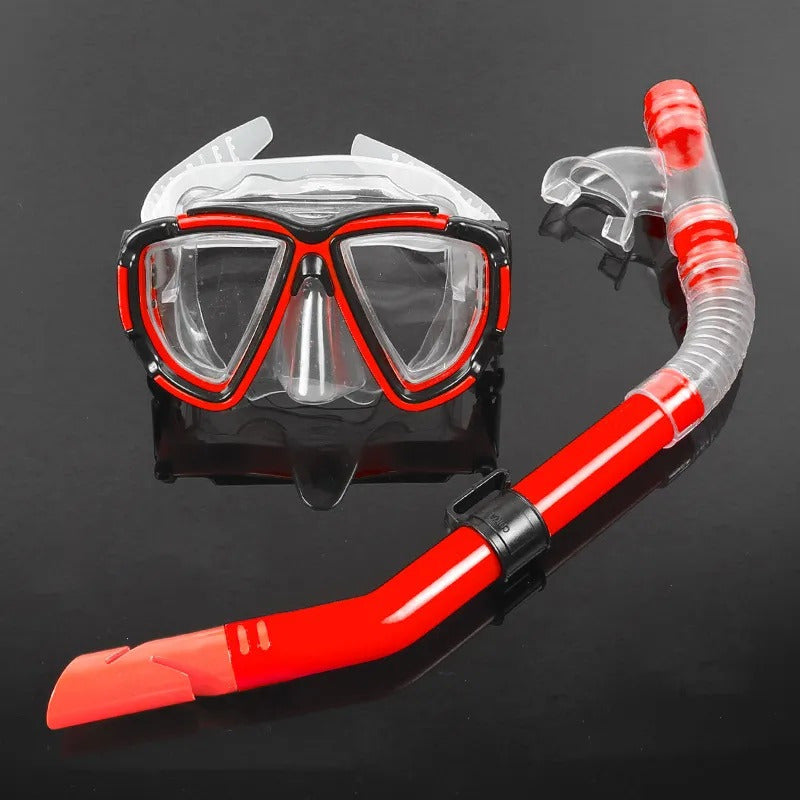 Kit Buceo Snorkel Rojo Adulto Mascara Snorkel Set Mascara Buceo Lentes Snorkel Tubo Para Buceo Piscina Playa Lentes Para Nadar Snorkel Gafas De Buceo Snorkel Qatarshop