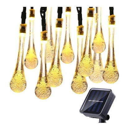 Guirnalda Luces Exterior Cascada Luces Solares Hada Gotas 4m