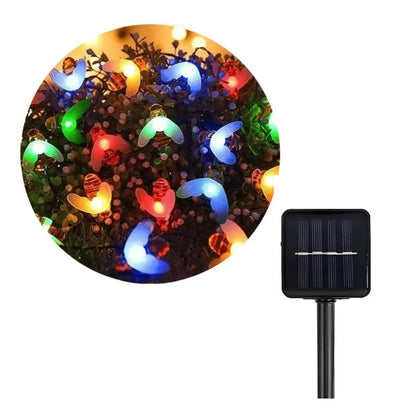 Luces De Guirnaldas Led Solar Abejas Multicolor 4m Exterior Jardin Terraza Qatarshop Decoracion Navideña Adorno Para Navidad Luces Solares Decorativas Qatar