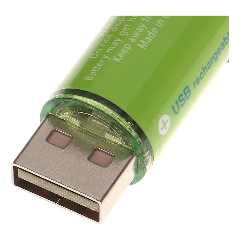 Pack X2 Pilas Recargables Usb Pila Aa Recargable Doble A