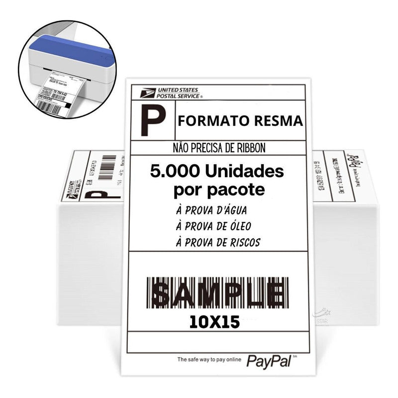 Rollo 5000 Etiquetas 100x150mm Autoadhesivas Termicas Zebra