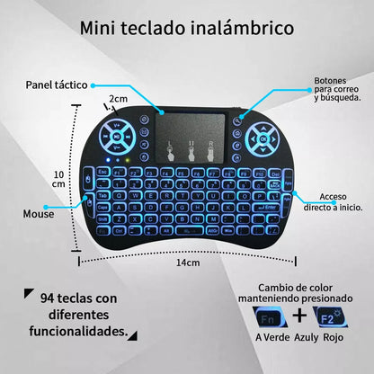 Control Remoto Inalambrico Mini Teclado Touchpad Smart Tv