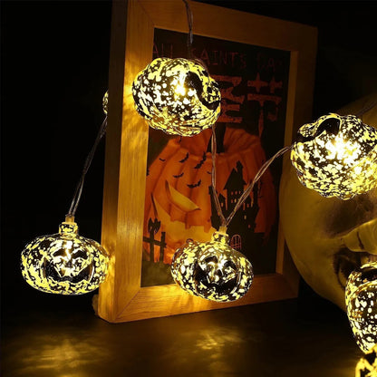 Pack X3 Calabazas De Halloween Luces 2m Luz Led Guirnalda Color De Las Luces Amarillo