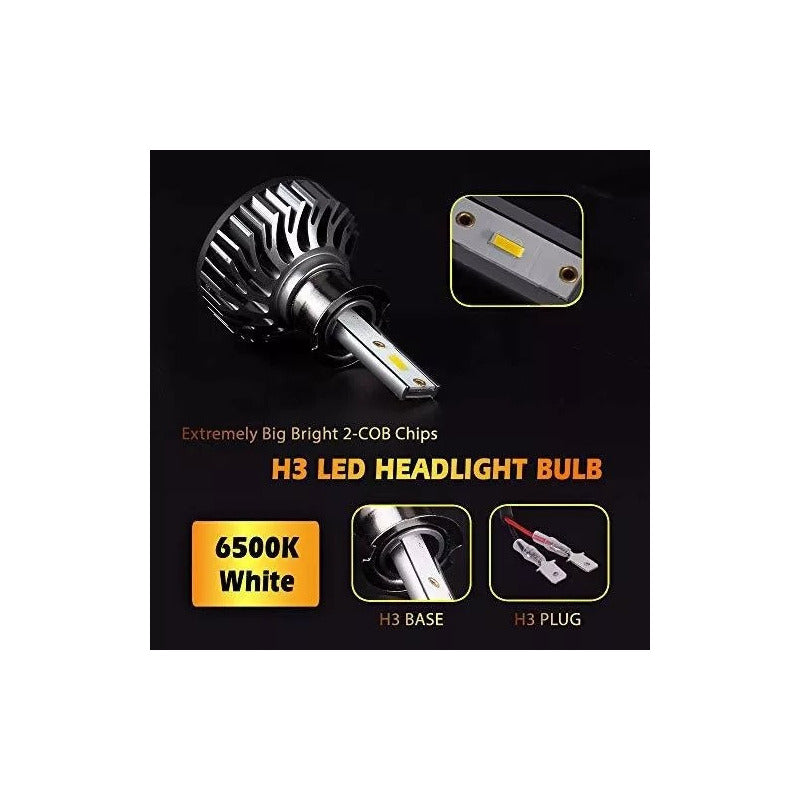 X2 Lámpara H3 Led Turbo 12v 200w Mini F10 Luz Led 6000-6500k