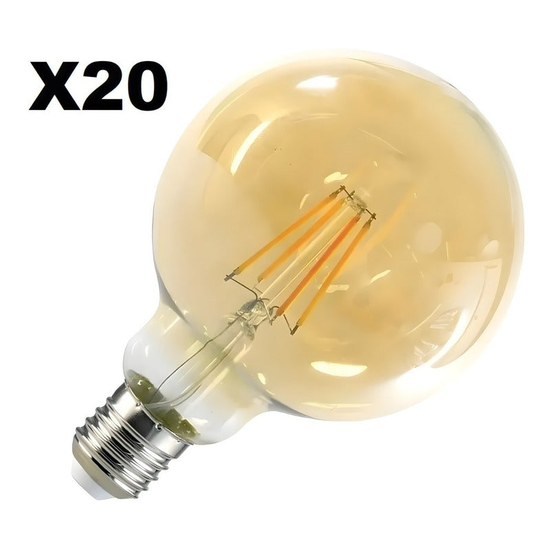 X20 Ampolletas Vintage Ampolleta Led E27 Filamento Globo 6w