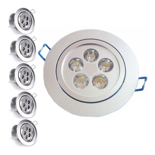 Pack X5 Foco Embutido Ampolleta Focos Embutidos Led 5w Fria