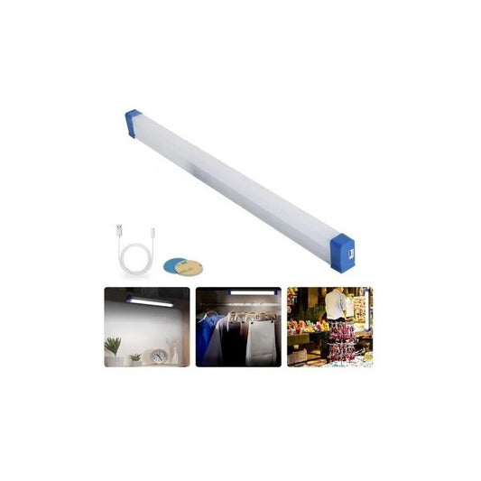 Rc 52cm Lámpara Emergencia Barra Led Portátil Multiuso Closet Color Blanco