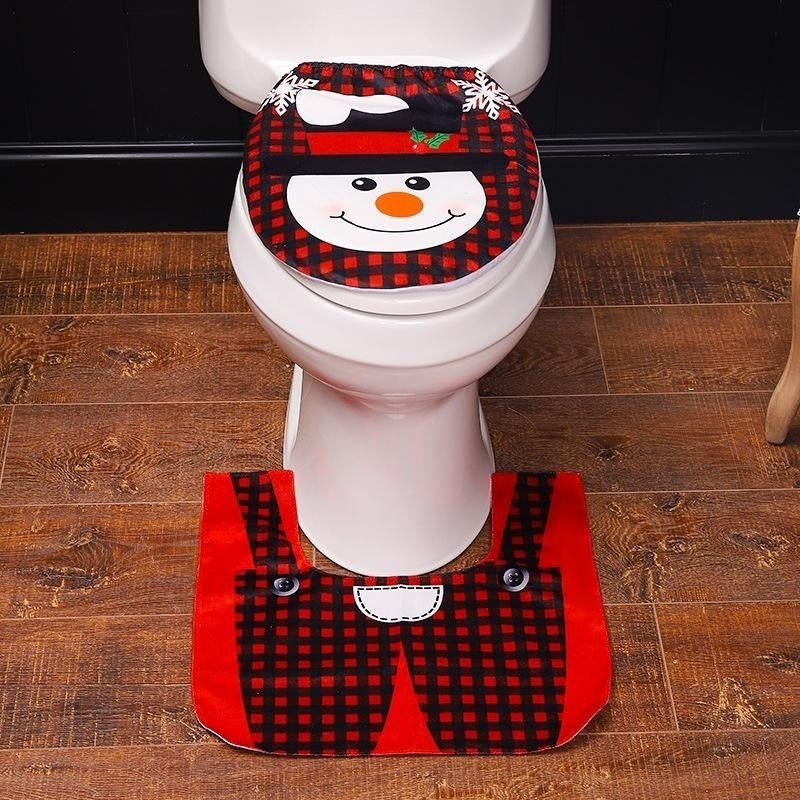 Fundas De Navidad Set Juego De Baño Decoracion Navideña 2pzs