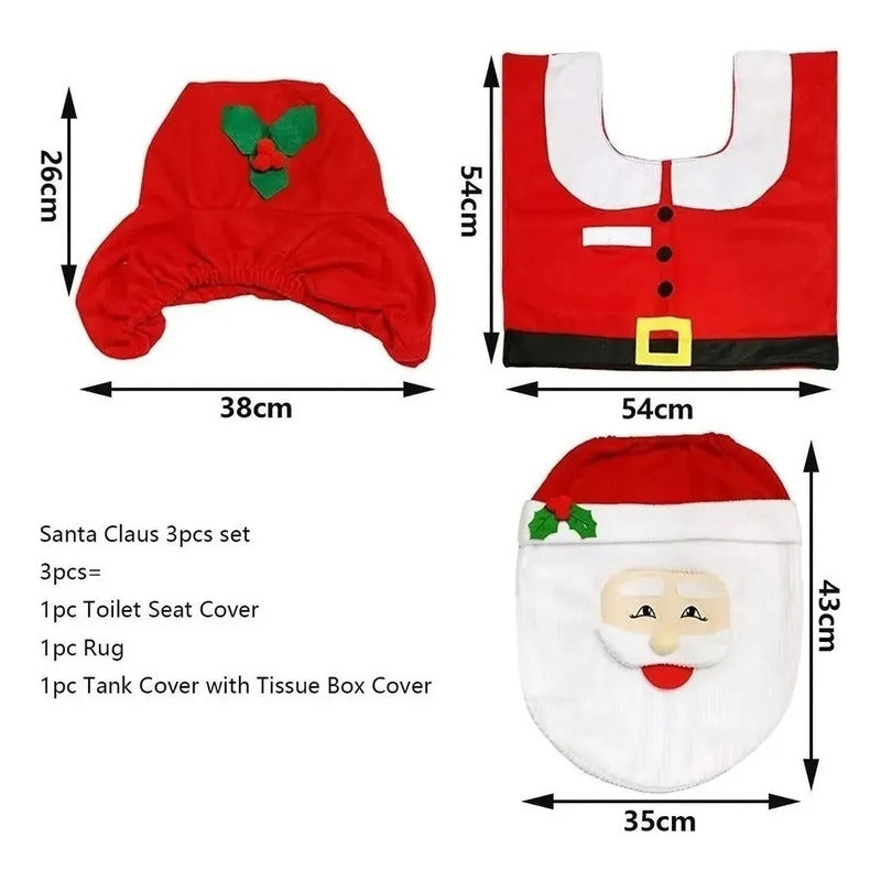 Set Fundas Baño Decoracion Viejito Pascuero Cosas De Navidad