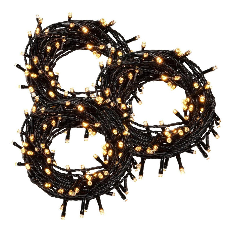 Pack X3 Luces Led Navidad Guirnalda Arbol Navidad 100 Led 9m