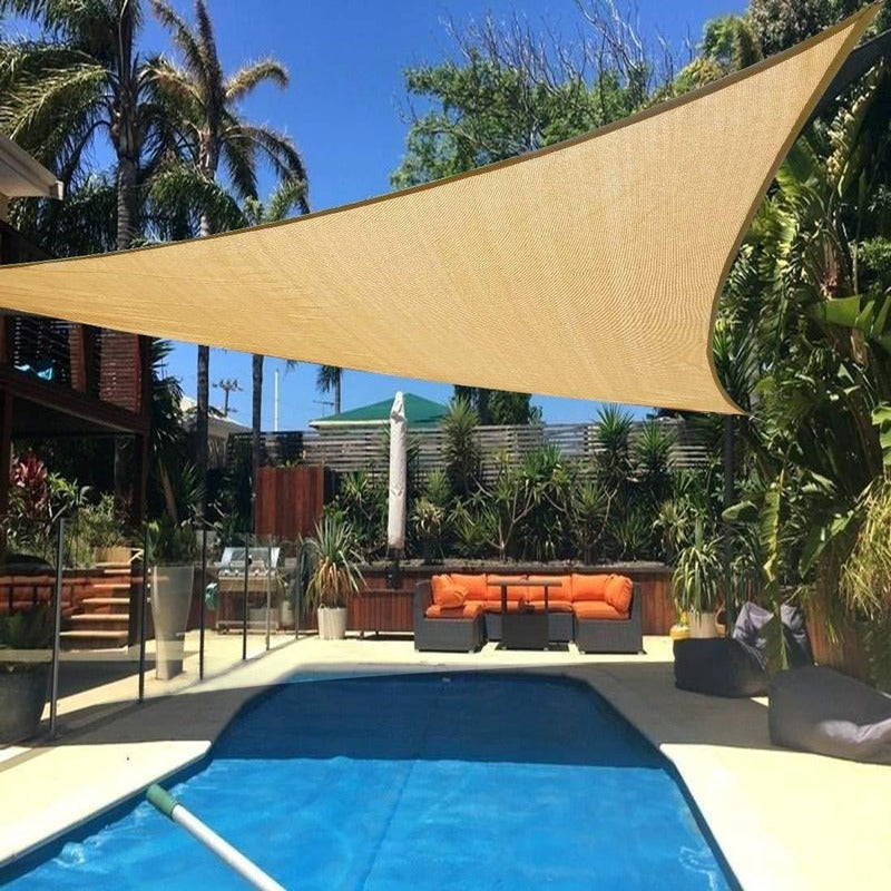 Toldo Vela Triangular Lonas Telas Toldos Sombra 5x5x5 Color Beige Rorostore Protector Uv Tapa Sol Invierno