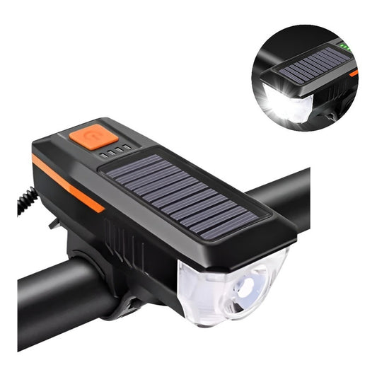 Pack X5 Luz Led Delantera Para Bicicleta Solar Recargable