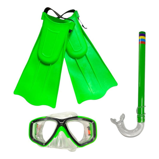 Set Buceo Niños Aleta Kit Mascara Snorkel + Aletas De Buceo