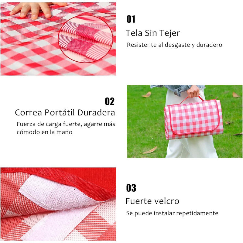 Manta Picnic Impermeable Alfombra Cubrepiso Camping Plegable