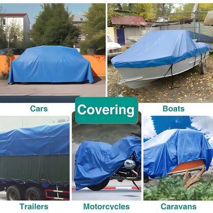 Carpa Lona Para Auto Protector Uv  Eoland 4x6 Metros Cobertor Multiuso Impermeable Carpa Para Autos Cubre Y Protege La Carga Lona Carpa Para Suv Funda Cubre Equipaje De Carro 4x6 Metros