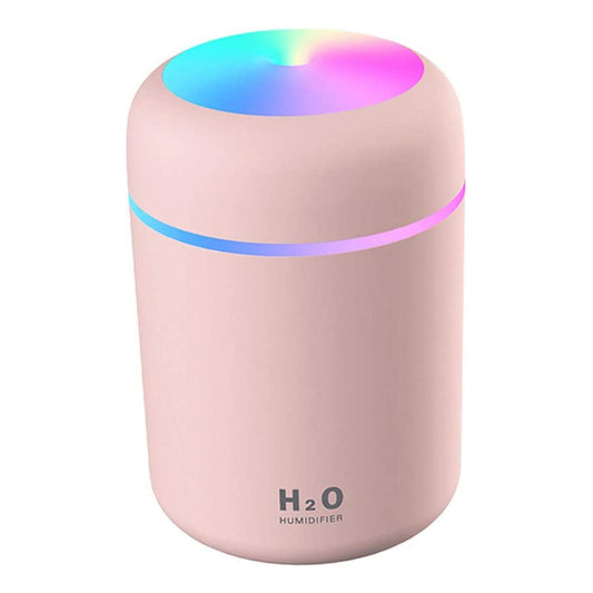 Humidificador Usb Portátil H2o, 300 Ml, Difusor De Aire Puro, Color Rosa