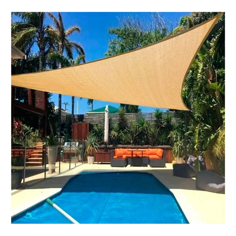 Toldo Vela Sombra Triangular 3.5x3.5x3.5 Metros Filtro Uv Color Beige