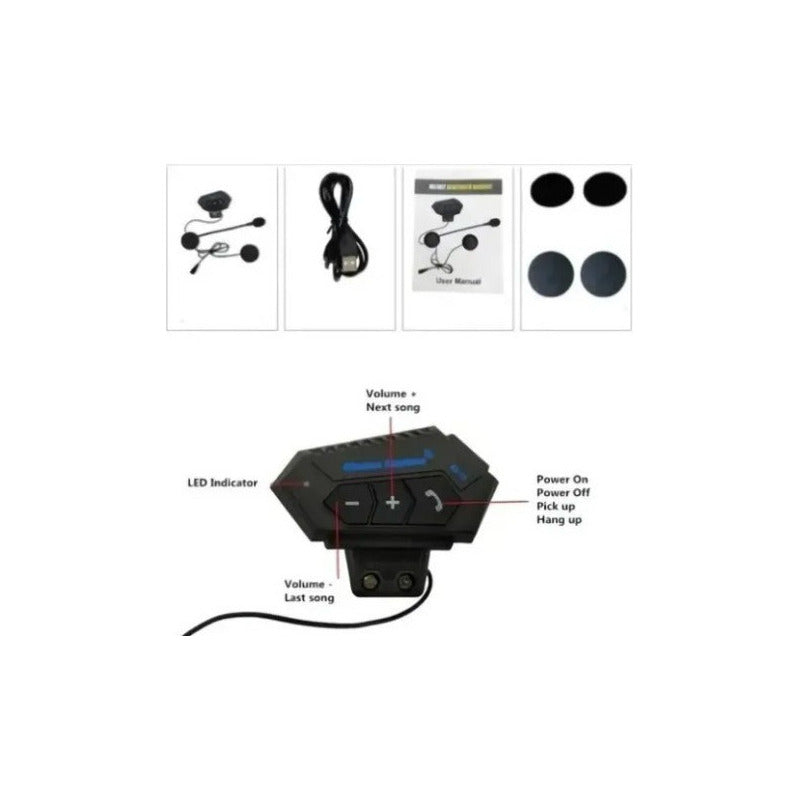 Audífonos Sikeo Bluetooth Para Casco Motocicleta Bt12