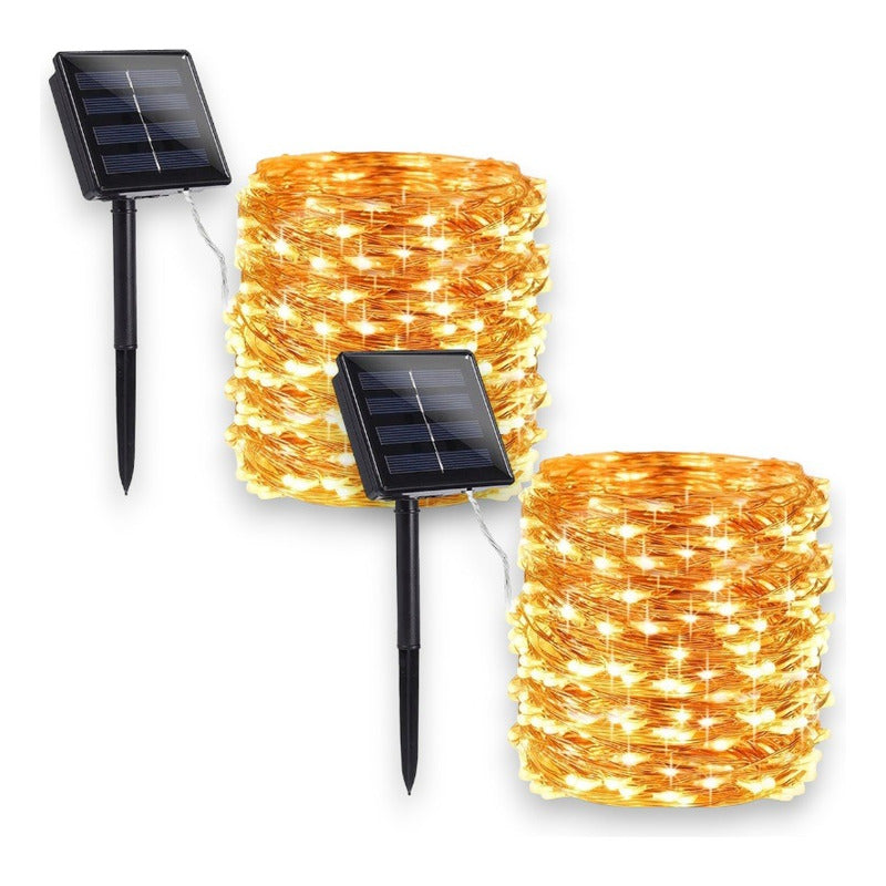 X2 Luces Hada Luces Navidad Solar Guirnalda Luces Solar 10m