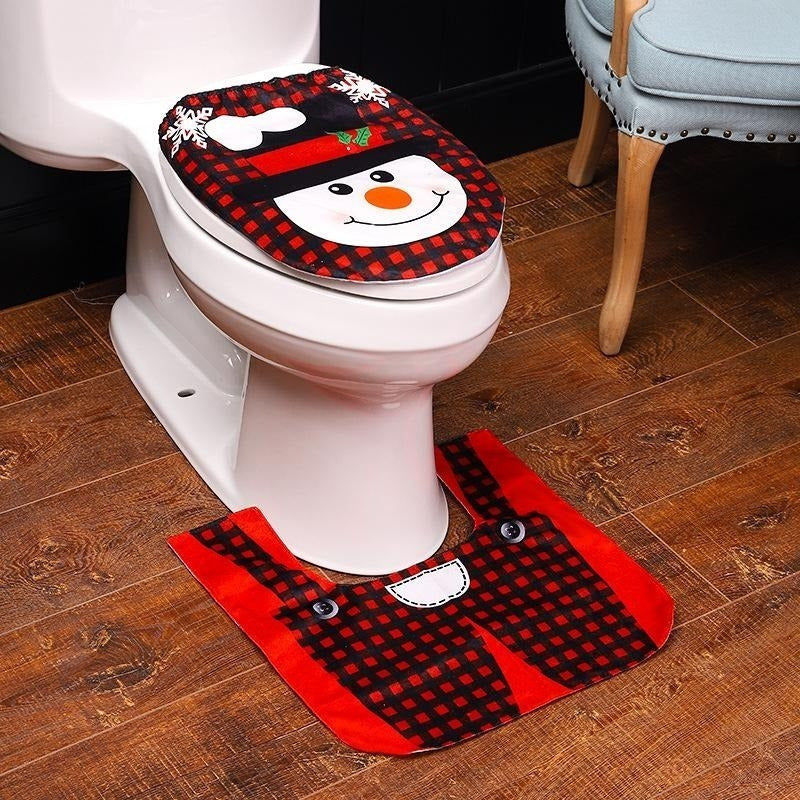 Fundas De Navidad Set Juego De Baño Decoracion Navideña 2pzs