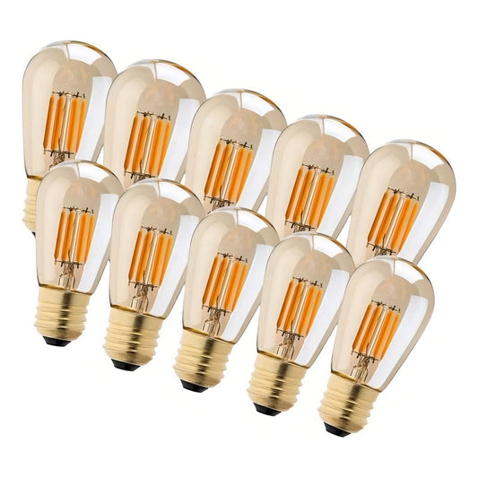 Pack X10 Ampolletas Vintage Luces Led Ampolleta E27 Vintage Luz Amarilla / Ampolleta Vintage Led Luz Calida 2w (setx10) 72918 - 101400