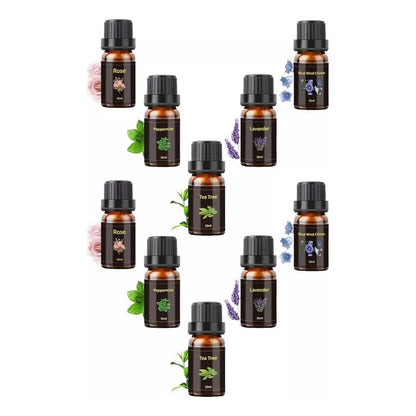 Set X10 Aceites Esenciales Humidificador Difusor Aromas 10ml