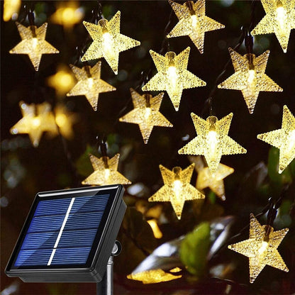 Guirnaldas Solares Jardin Solar Luz Decorativa Estrella 4m