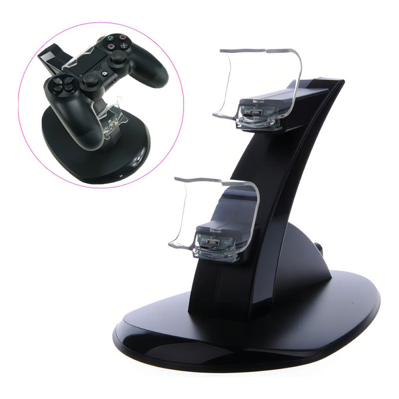 Soporte De Control De Cargador Ps4, Doble Base Vertical, Soporte P4