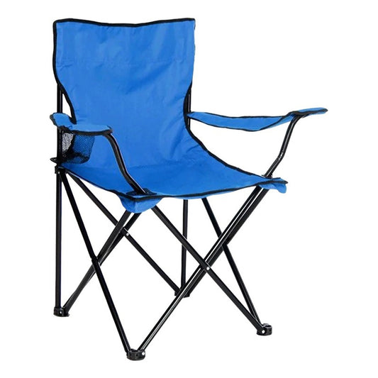 Silla Plegable Playa Camping Incluye Funda Y Portavaso Azul