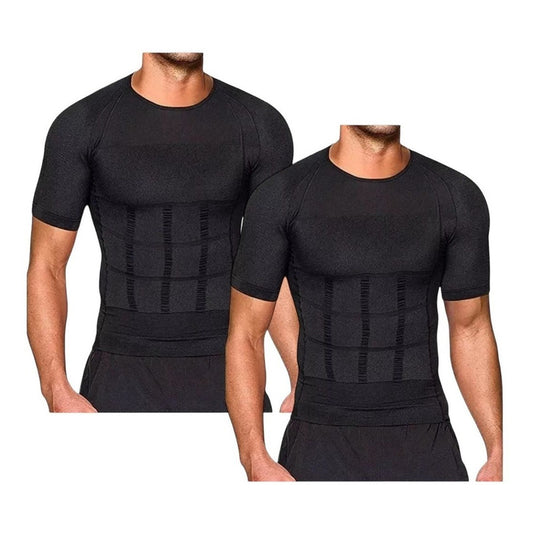 Set X2 Poleras Compresion Hombre Faja Polera Reductora Manga