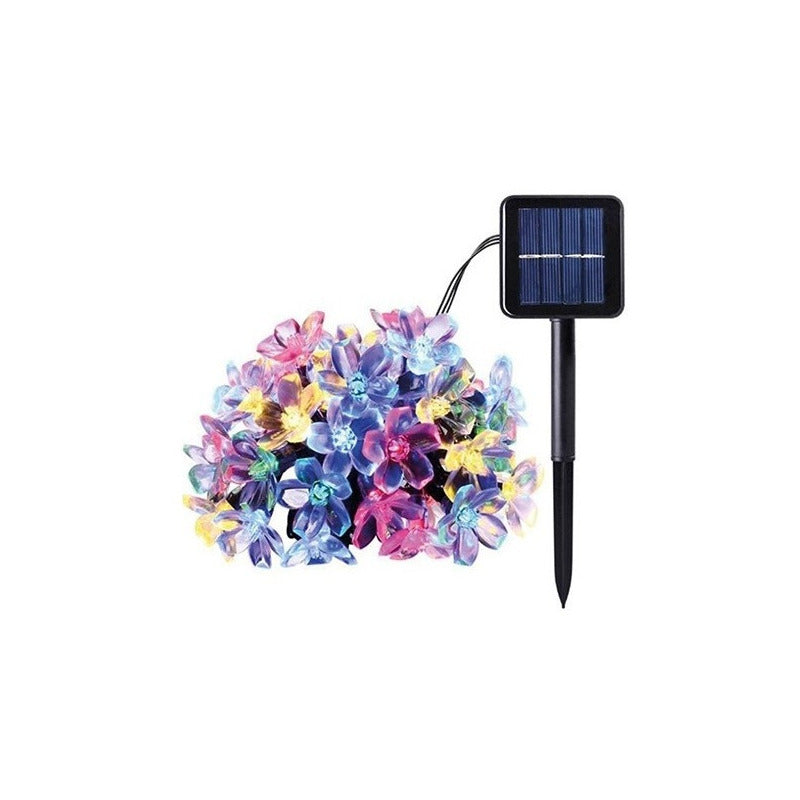 Guirnaldas Solares Jardin Solar Luz Decorativa Flor Led 4m