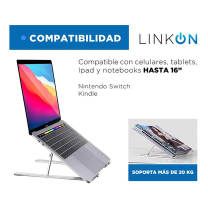 Soporte Base Alzador Alumin Para Mac Macbook Notebook 10-16 Color 283165