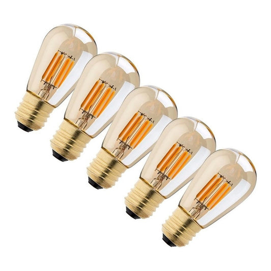 X5 Ampolleta Vintage E27 Soquete Luces Vintage Luz Calida