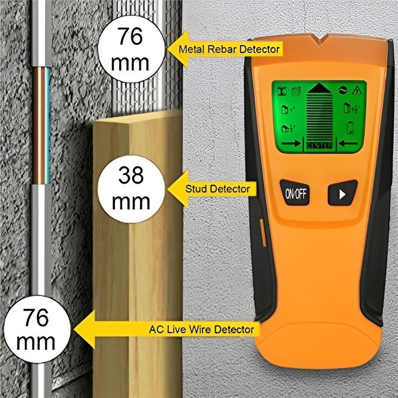 Detector Metal 3 En 1 Scanner De Pared Vigas Cableado Madera