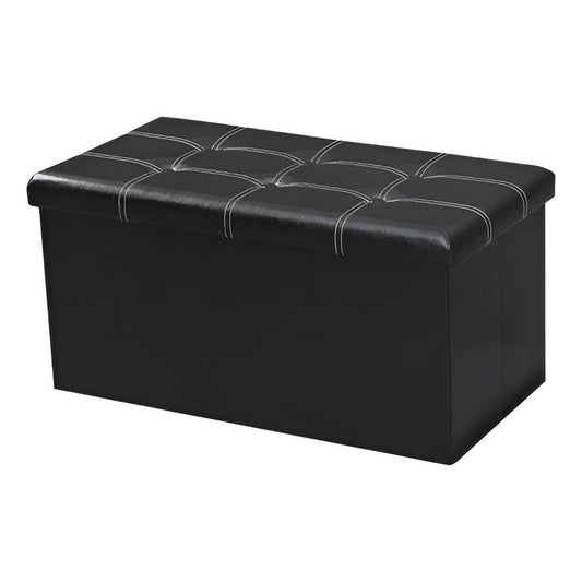 Banqueta Baul Puff Baul Negro 76x38  Organizador Puff Sillon Pie De Cama Baul Organizador Pouf Sillon Taburete Plegable Puff Silla Asiento Organizador Plegable Qatarshop