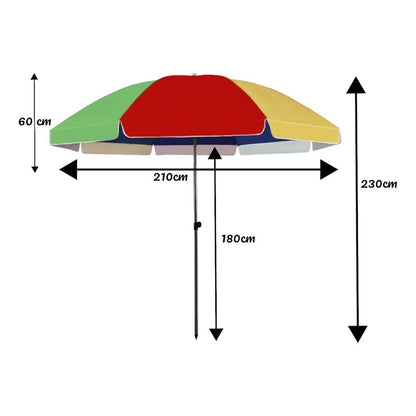 Sombrilla Quitasol Paragua Sombrilla Playa Uv Sol De 210cm