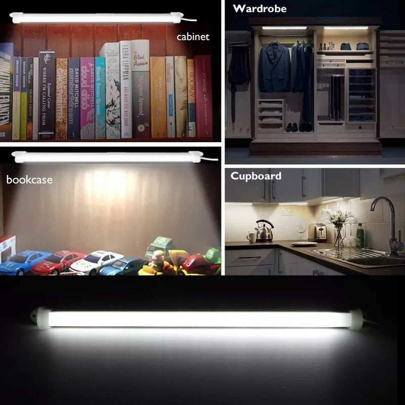 Rc 52cm Lámpara Emergencia Barra Led Portátil Multiuso Closet Color Blanco