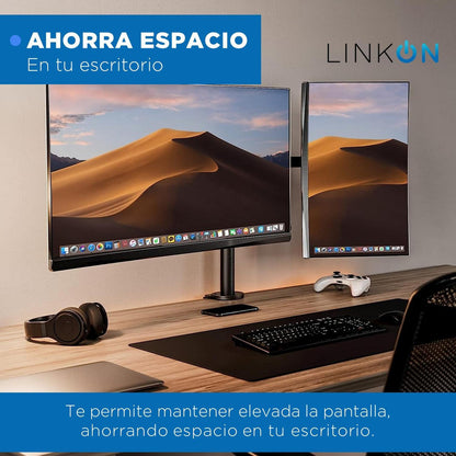 Soporte Monitor Escritorio Horizontal Doble Brazo Elevador