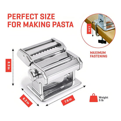 Maquina Para Hacer Pasta + Spaggetti + Cintas 3 En 1 Color Plateado