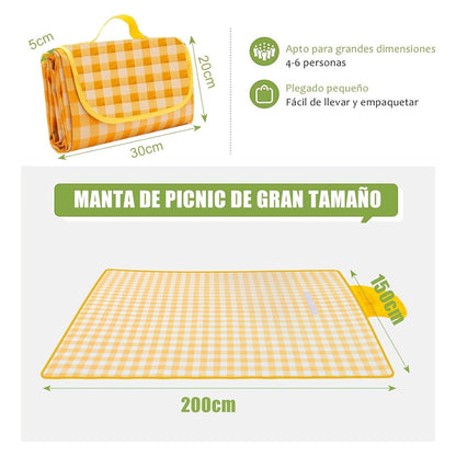 Manta Picnic Impermeable Alfombra Cubrepiso Camping Plegable