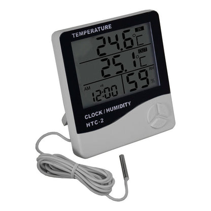 Termometro Temperatura Htc-2 Reloj Higrometro Humedad Sonda