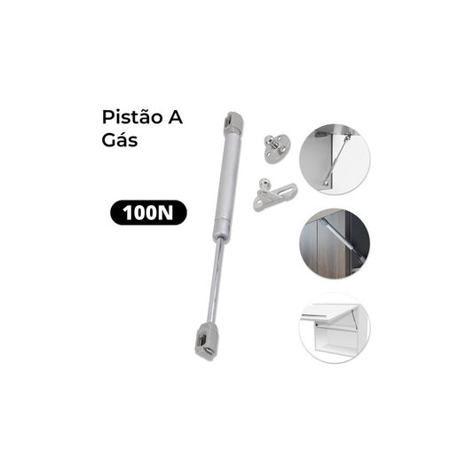 Pistón Amortiguador De Gas Para Muebles Y Gabinetes 100n Gris