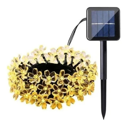 Guirnaldas Solares Jardin Solar Luz Decorativa Flor Led 4m