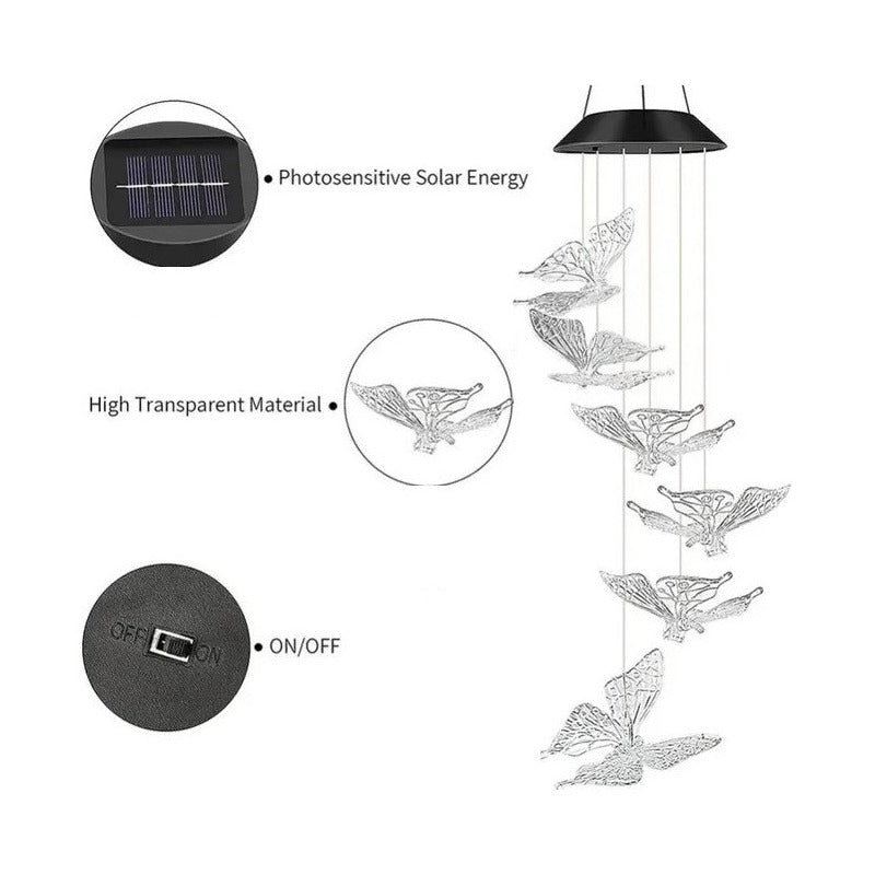 Lamparas De Techo Modernas Campana De Viento Solar Led Rgb