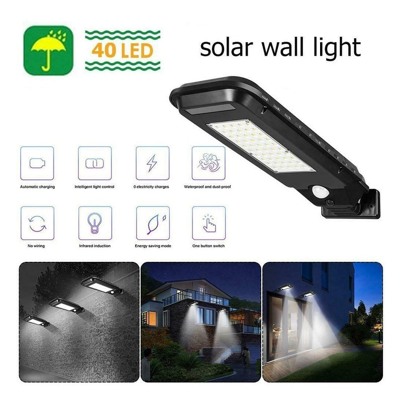 Foco Solar Con Sensor Movimiento Focos Exteriores Led T-100b