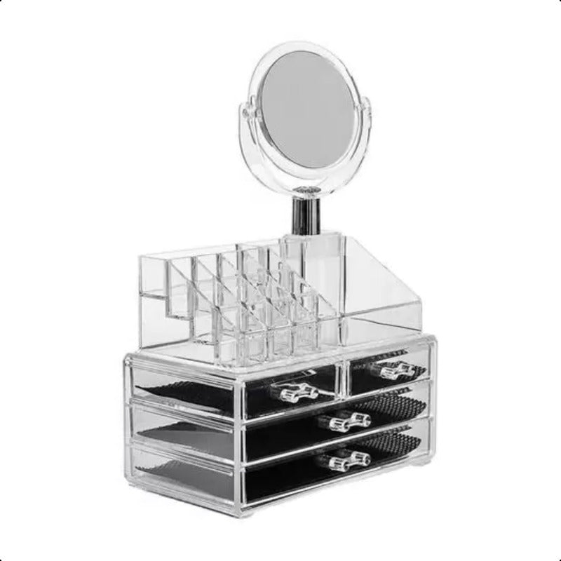 Caja Organizador Cosmeticos Maquillaje Espejo Cosmetiqueros