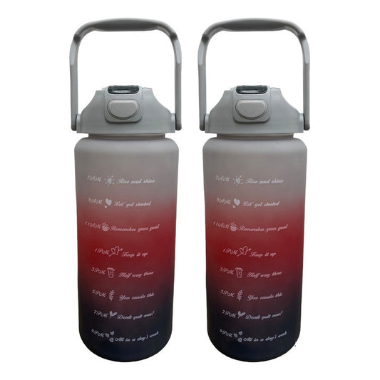 X2 Botella Deportiva Termo Agua 2 Lt Botellas Motivacionales