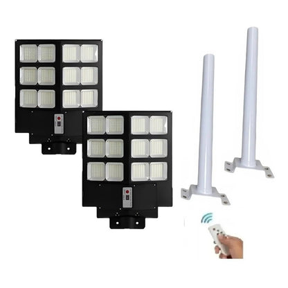 Pack X2 Foco Led Solar 600w Poste Exterior Focos Potentes