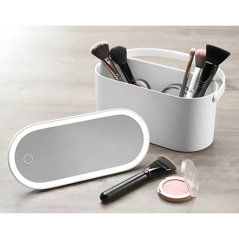 Cosmetiquero Con Espejo Led Organizador Cosmetico Maquillaje