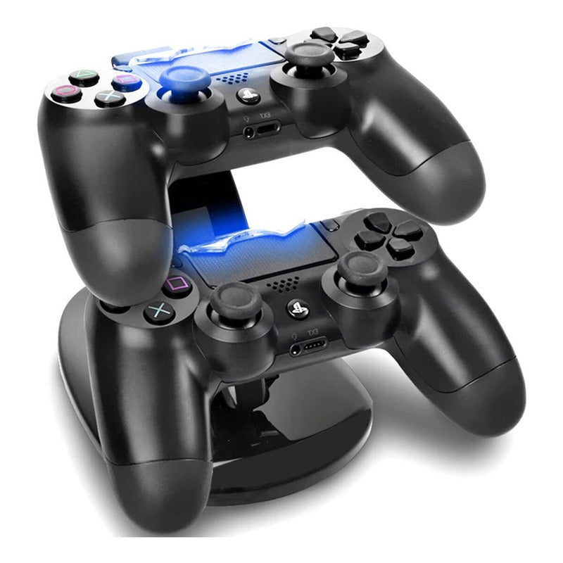 Soporte De Doble Cargador Para Mando Y Palanca Dualshock De Ps4